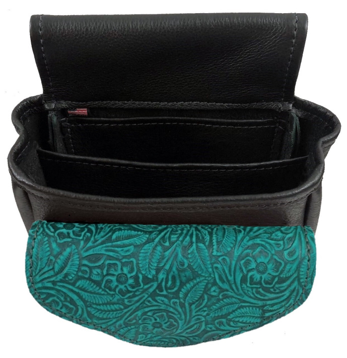 (image for) Floral Embossed Leather Shotgun Shell Bag Deluxe